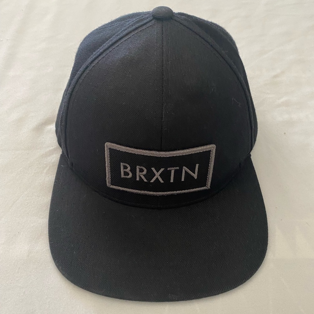 Brixton Black Flat Bill Rim Adjustable Hat